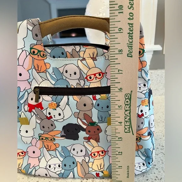 Colorful Bunny Rabbit Print Tote/ Lunch Tote - Picture 7 of 7